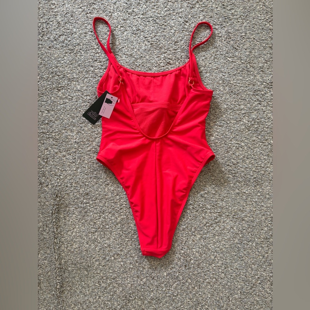 XS Wild Fable Red Extra High Leg Cheeky One Piece Swimsuit New - Picture 6 of 10